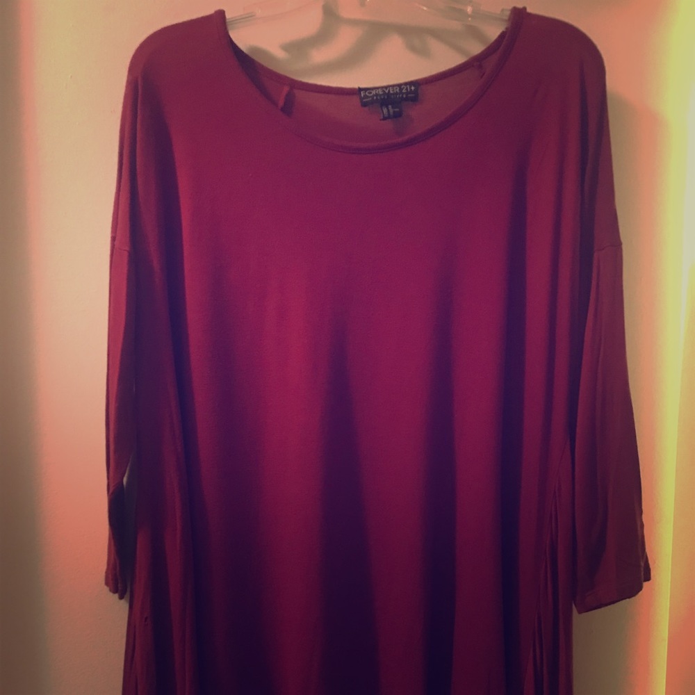 Forever 21 Burgundy Tunic Top | Plus Size 1X